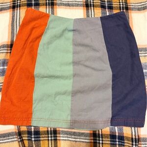 Colorblock Mini Skirt